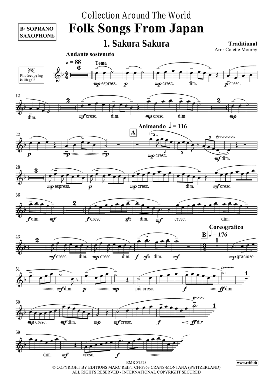 Folk Songs From Japan Folk Songs From Japan Soprano Saxophone scores gallery preview page 3
