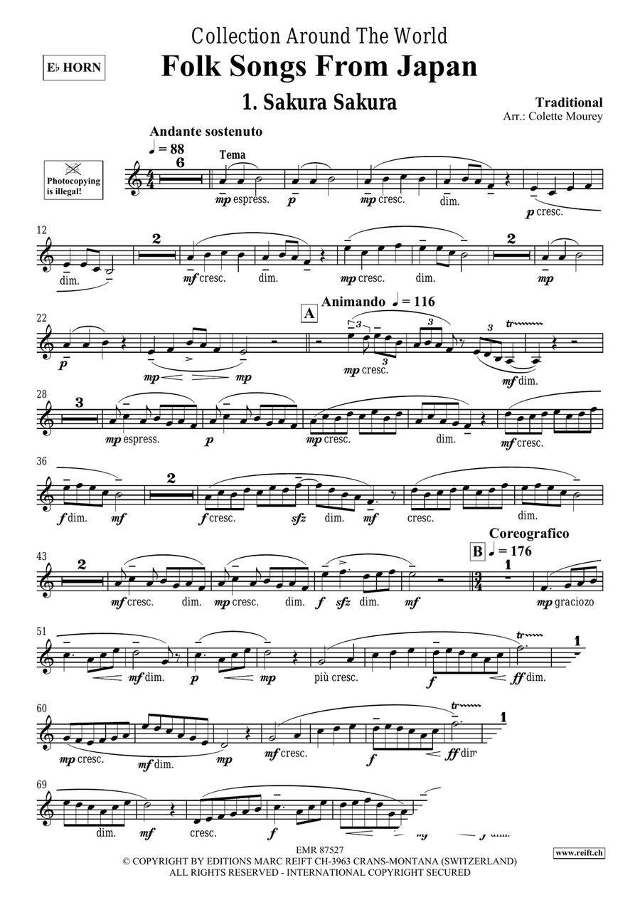 Folk Songs From Japan Folk Songs From Japan Horn scores gallery preview page 3