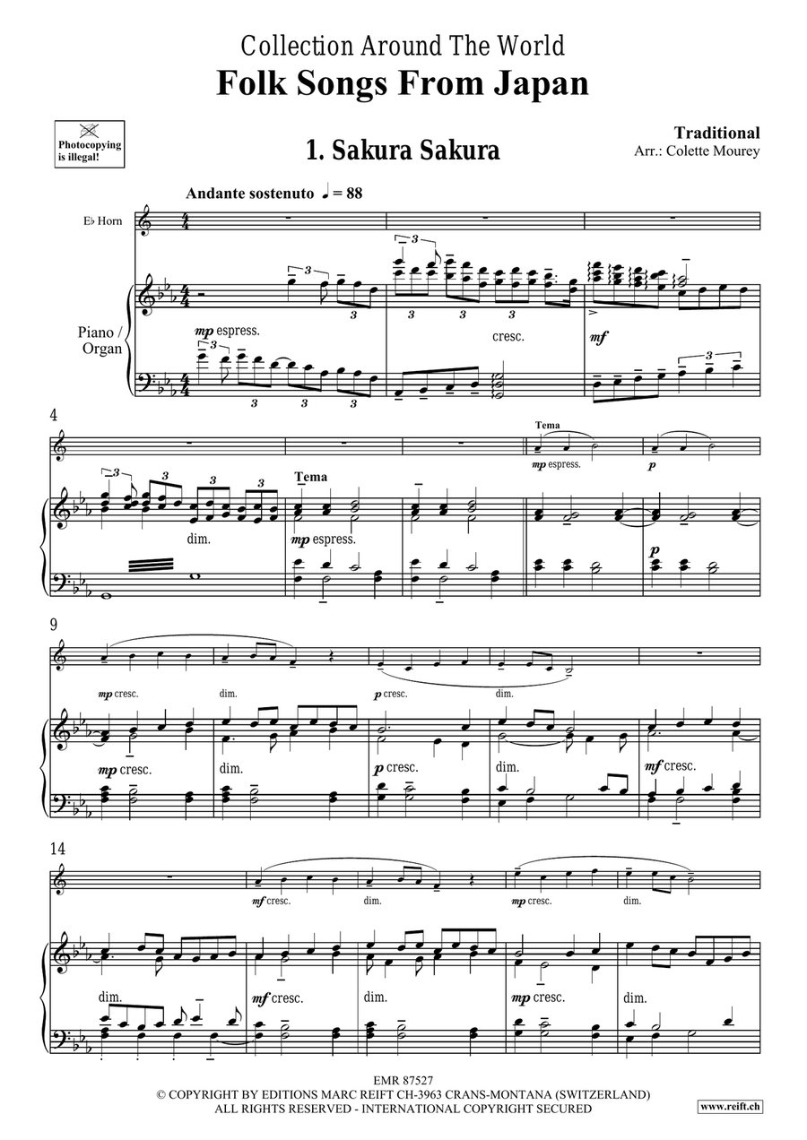 Folk Songs From Japan Folk Songs From Japan Horn scores gallery preview page 4