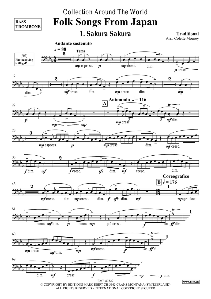 Folk Songs From Japan Folk Songs From Japan Trombone scores gallery preview page 3