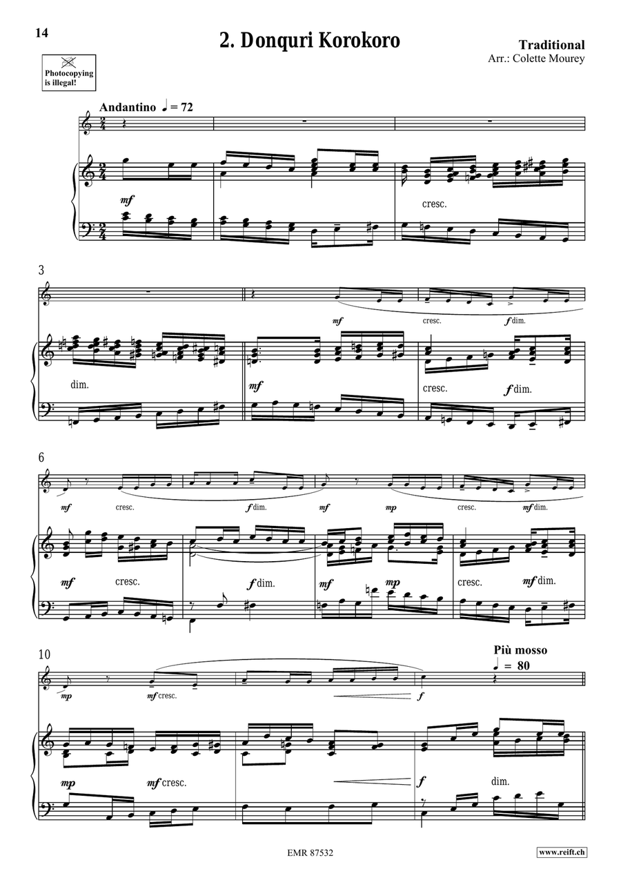 Folk Songs From Japan Folk Songs From Japan Organ scores gallery preview page 6