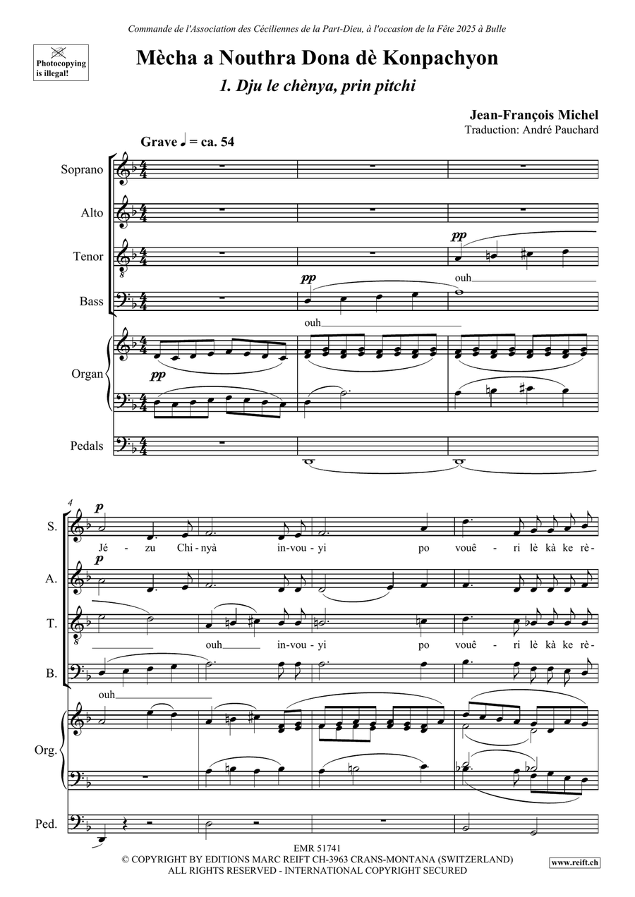 Mècha a Nouthra Dona dè Konpachyon Mixed Choir scores gallery preview page 4