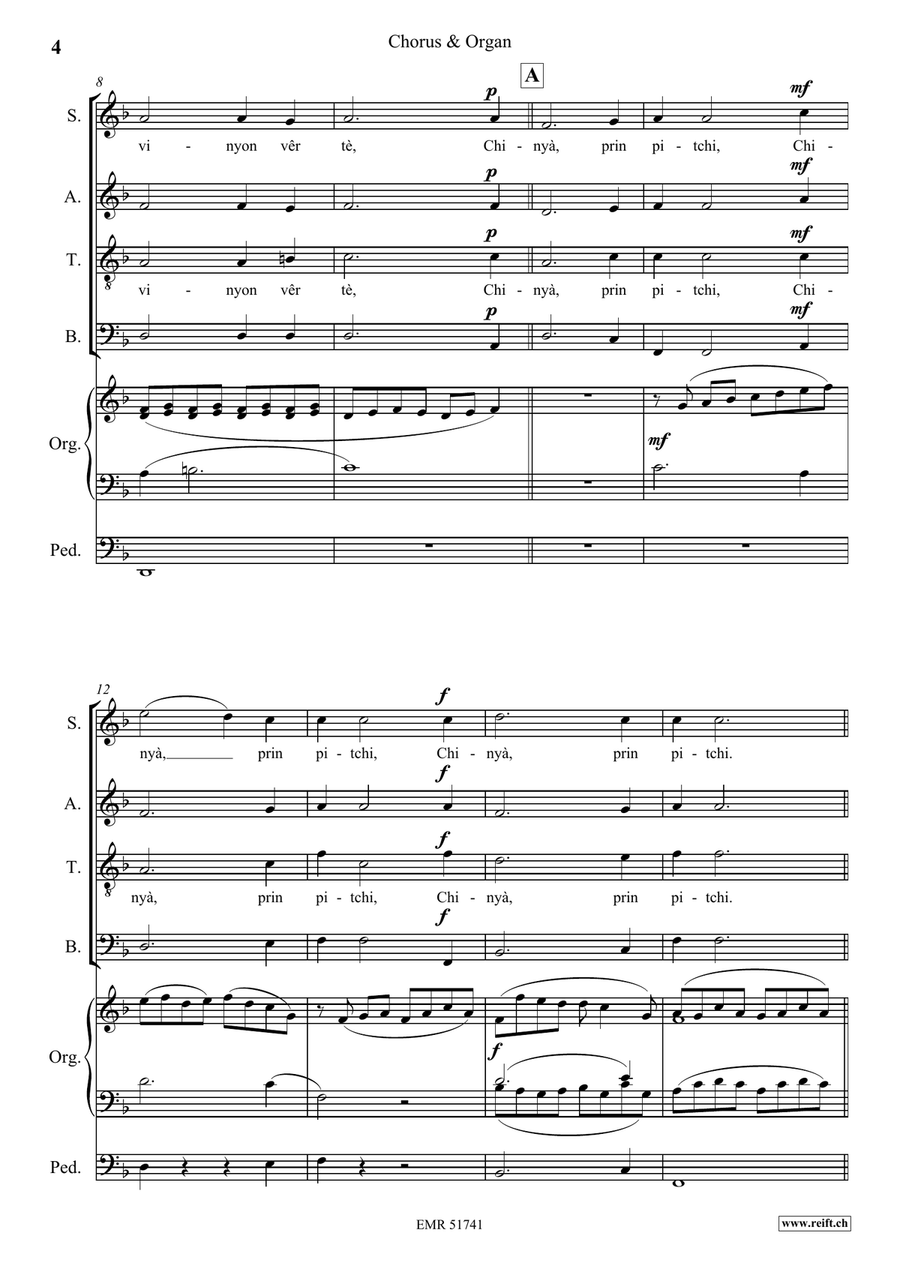 Mècha a Nouthra Dona dè Konpachyon Mixed Choir scores gallery preview page 5