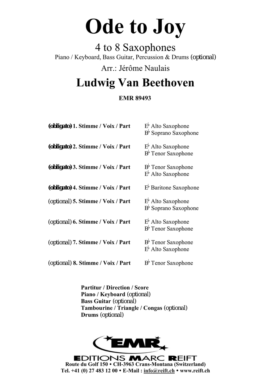 Ode To Joy Ode To Joy Saxophone scores gallery preview page 2