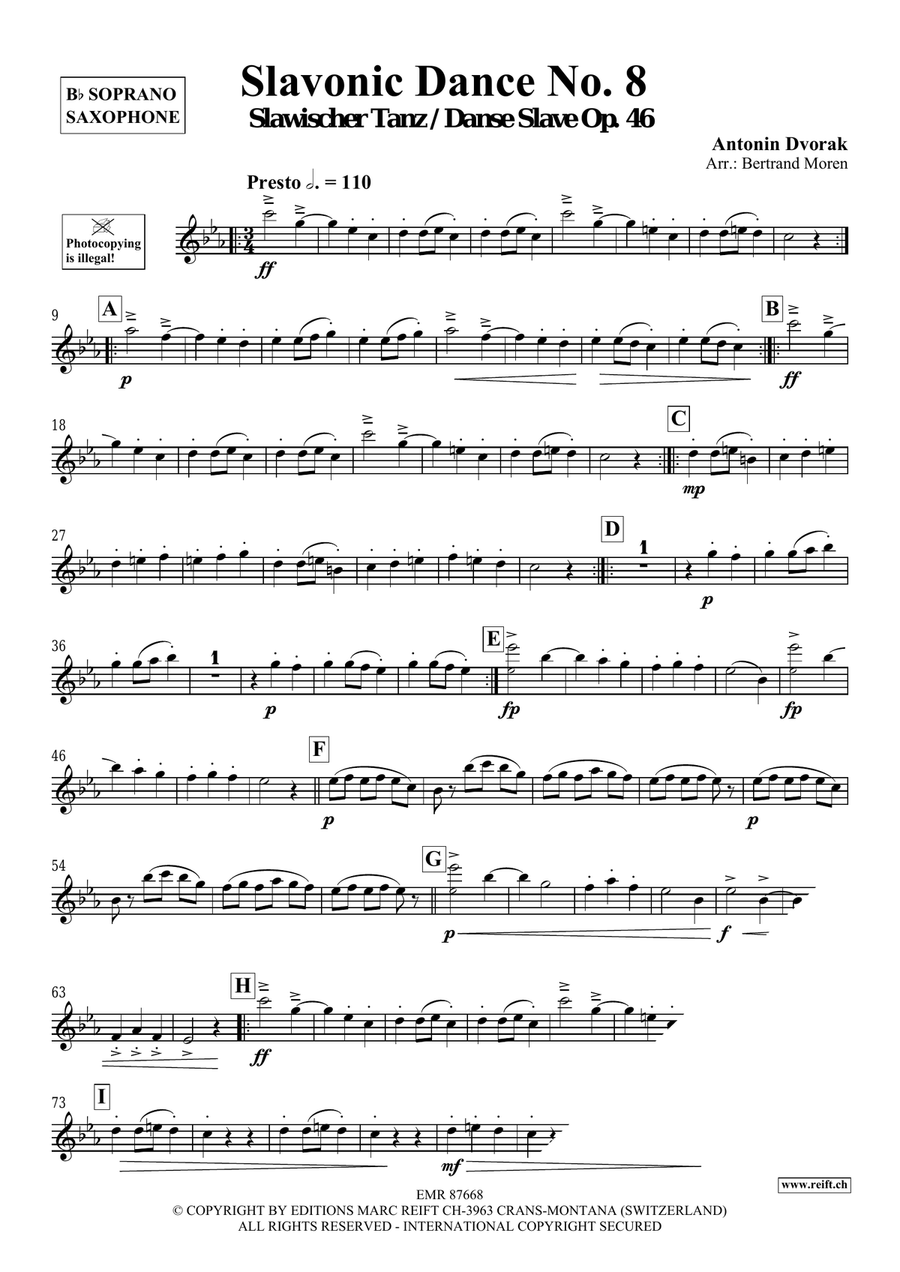 Slavonic Dance No. 8 Slavonic Dance No. 8 Soprano Saxophone scores gallery preview page 3