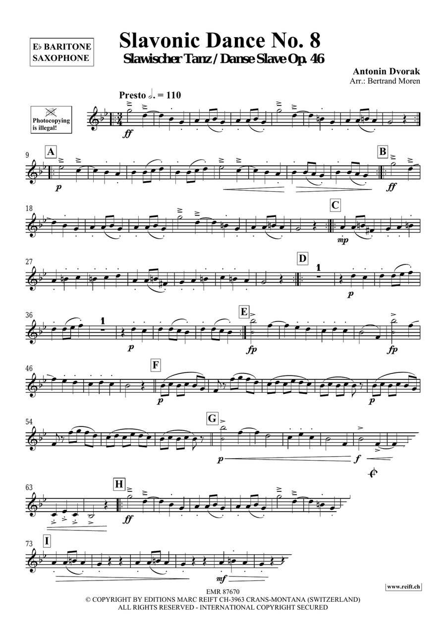 Slavonic Dance No. 8 Slavonic Dance No. 8 Baritone Saxophone scores gallery preview page 3