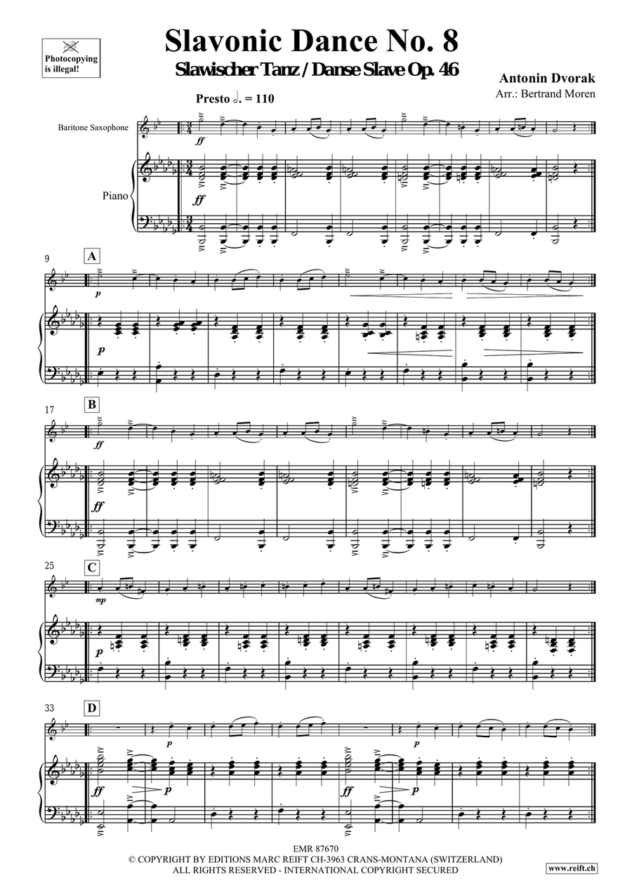 Slavonic Dance No. 8 Slavonic Dance No. 8 Baritone Saxophone scores gallery preview page 4