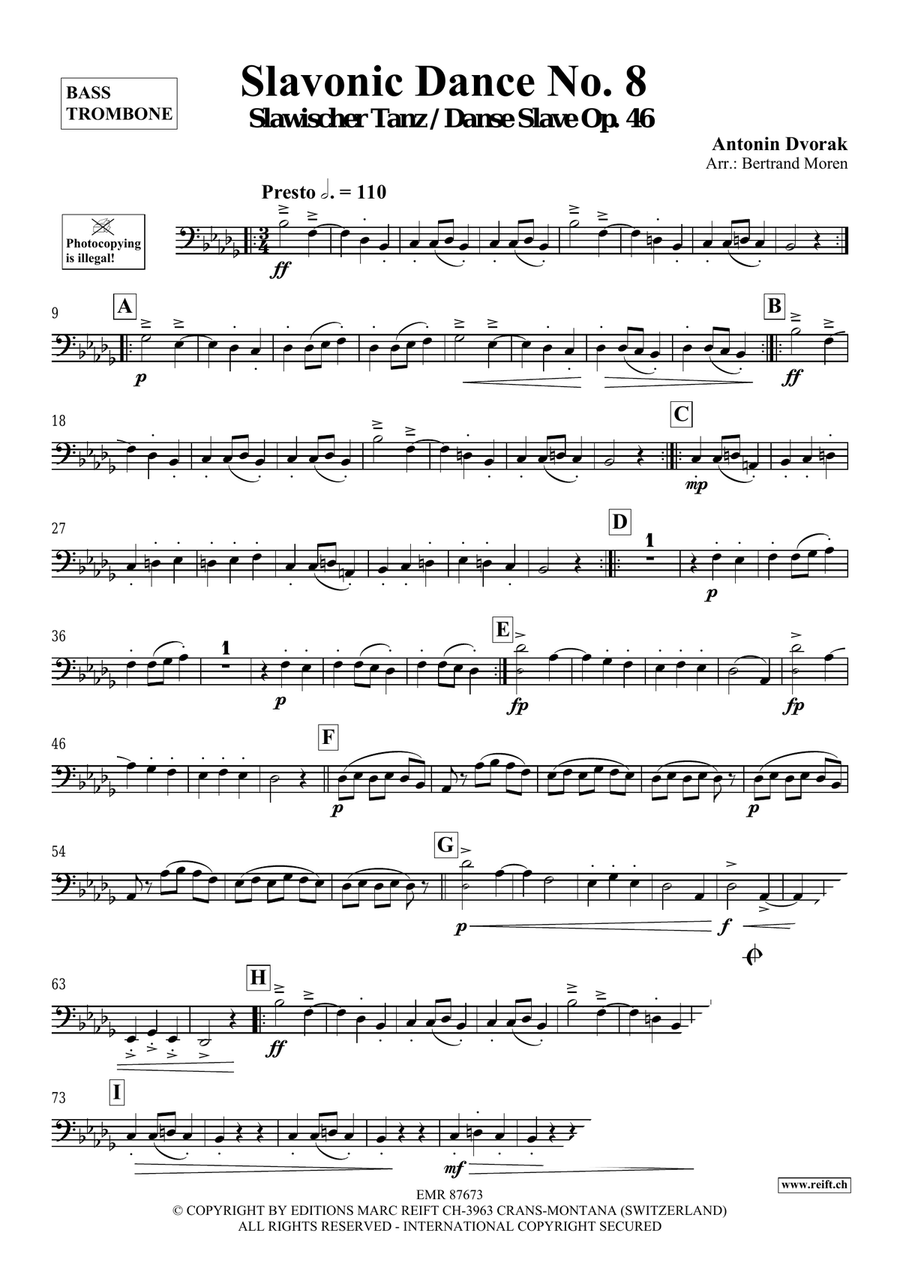 Slavonic Dance No. 8 Bass Trombone scores gallery preview page 3