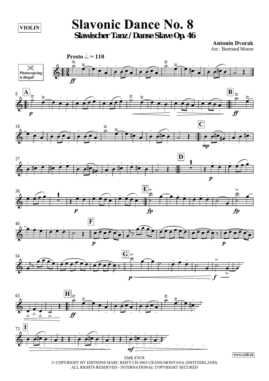 Slavonic Dance No. 8 Slavonic Dance No. 8 Violin Solo scores gallery preview page 3