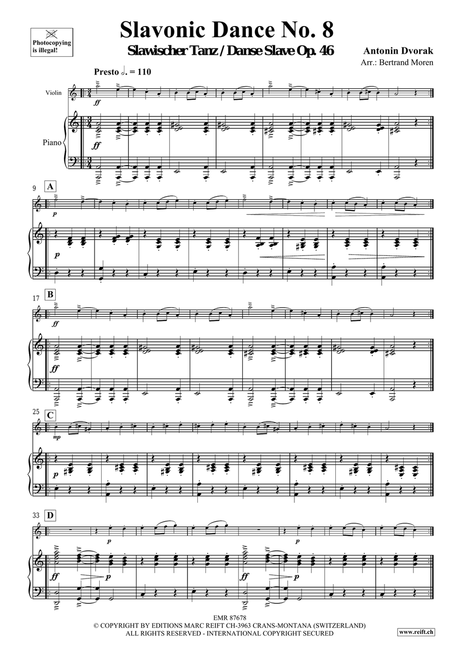 Slavonic Dance No. 8 Slavonic Dance No. 8 Violin Solo scores gallery preview page 4