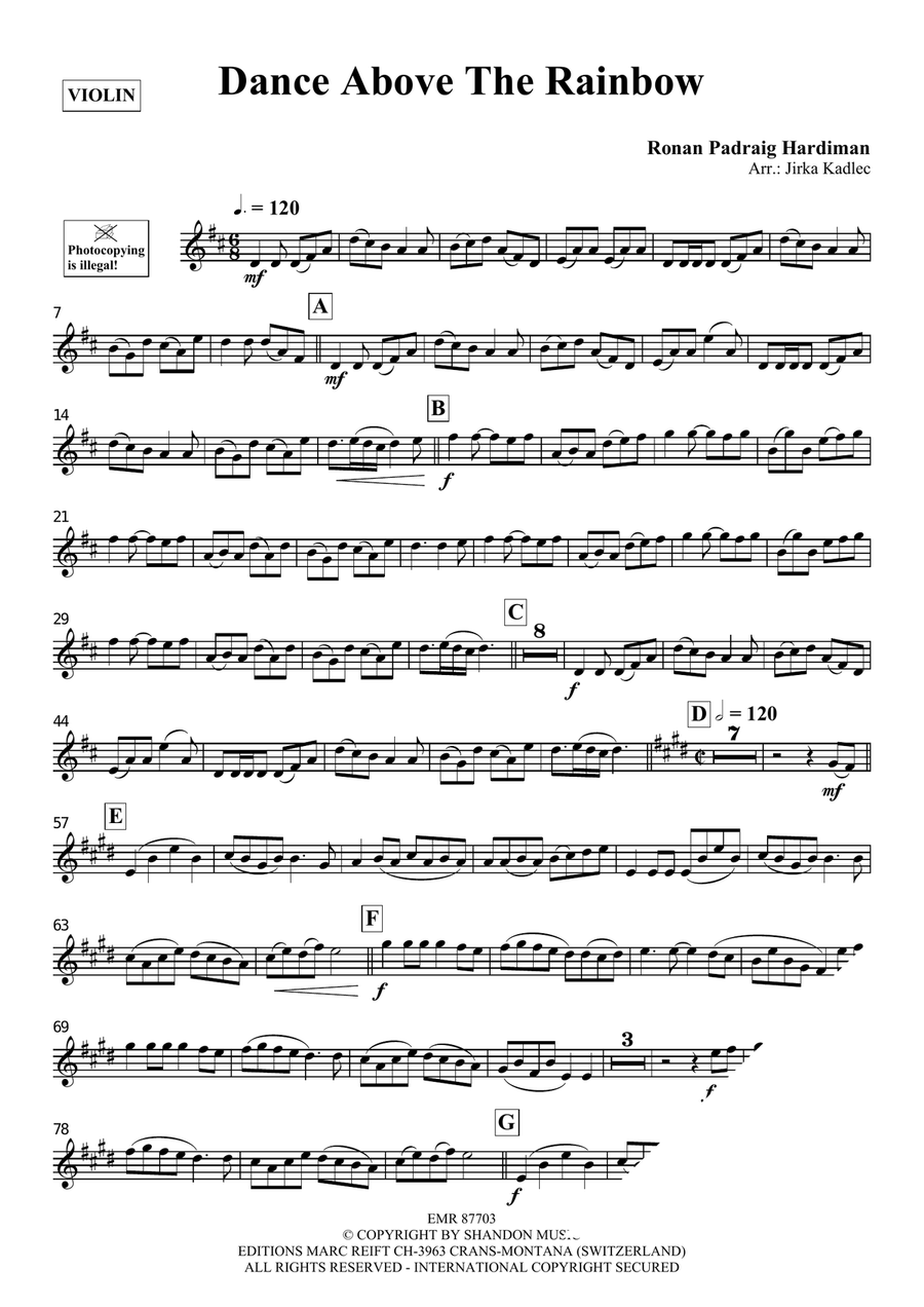 Dance Above The Rainbow Violin Solo scores gallery preview page 3