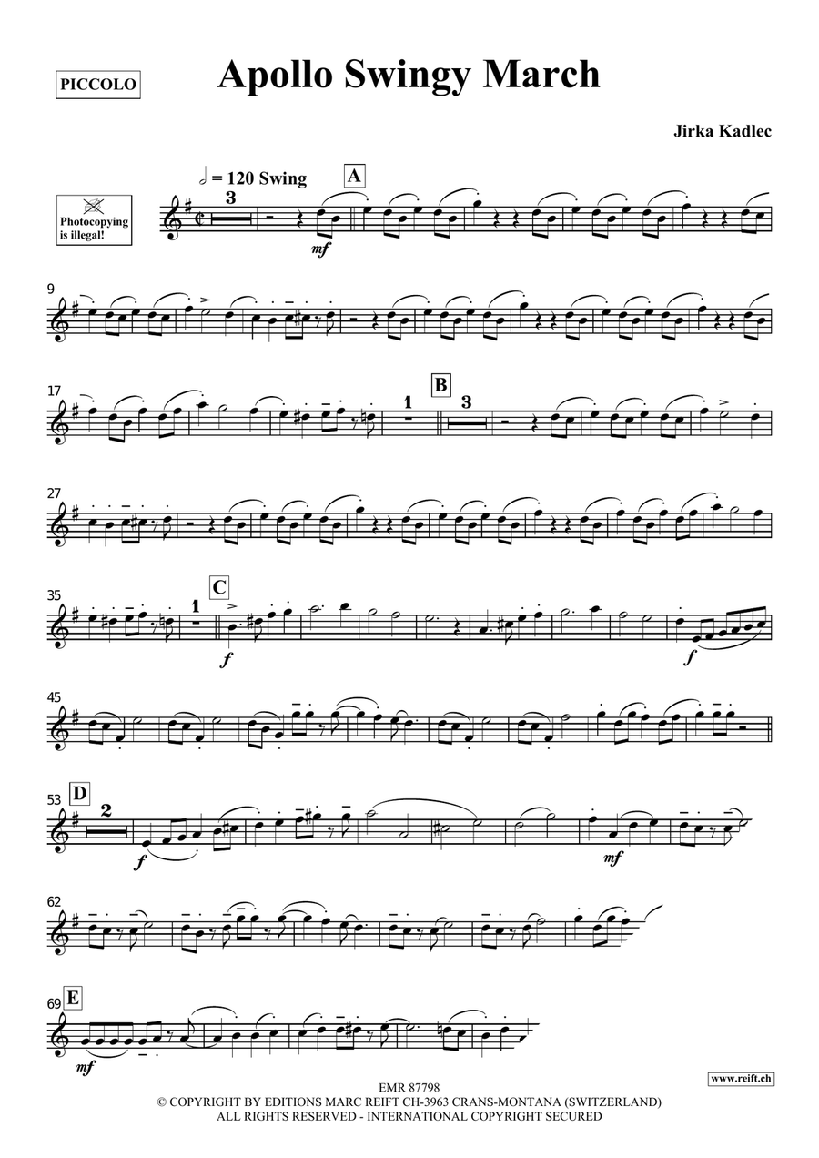 Apollo Swingy March Apollo Swingy March Piccolo scores gallery preview page 3