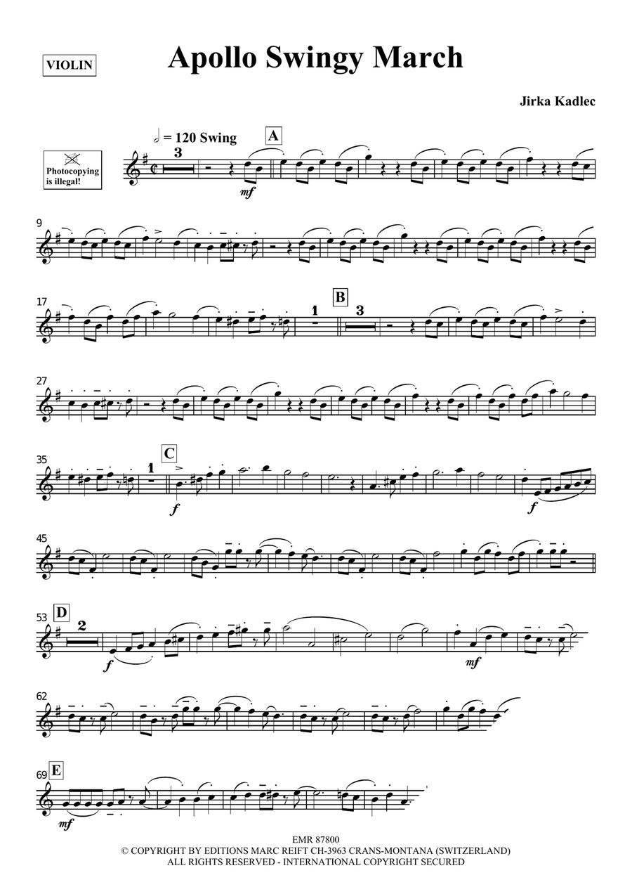 Apollo Swingy March Apollo Swingy March Violin Solo scores gallery preview page 3