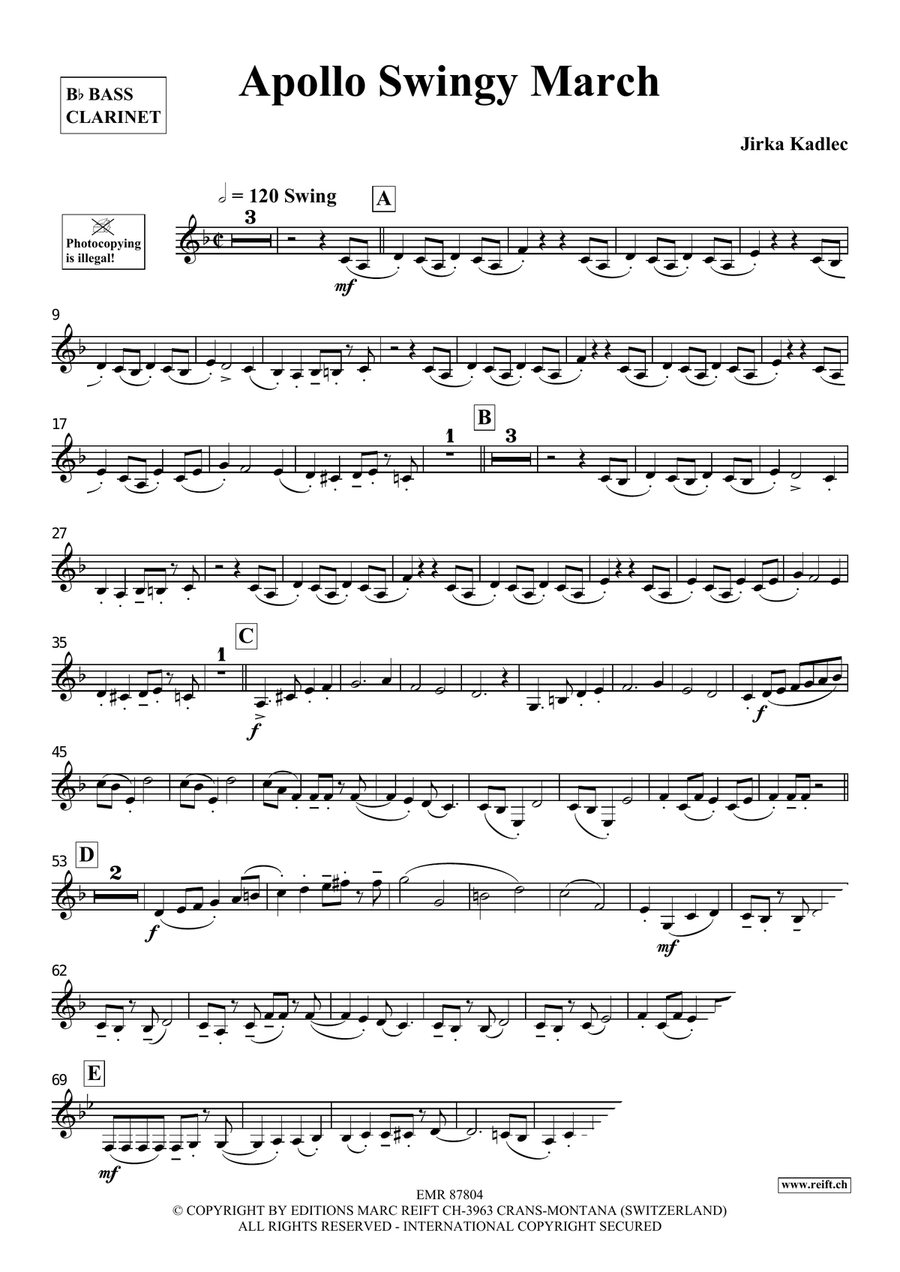Apollo Swingy March Apollo Swingy March Bass Clarinet scores gallery preview page 3