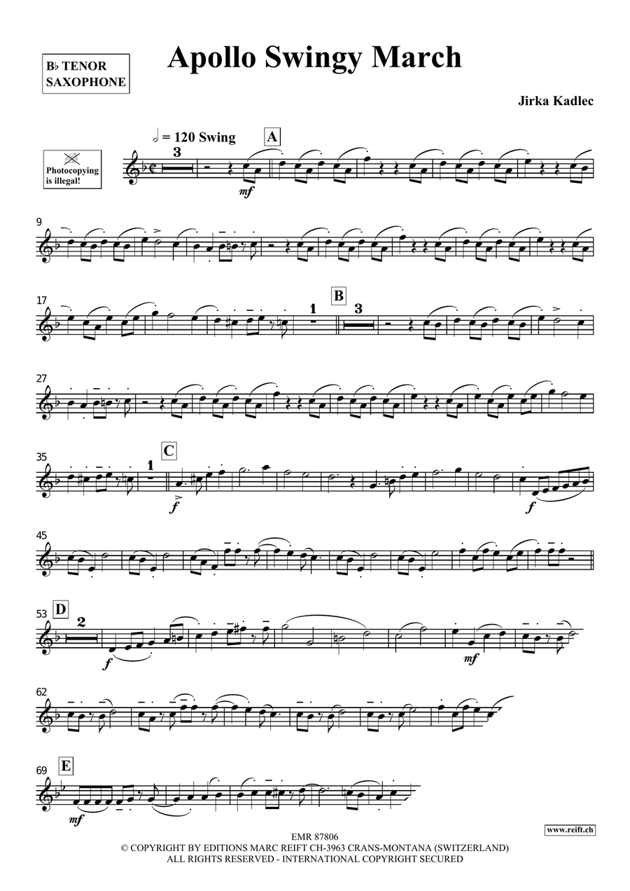 Apollo Swingy March Apollo Swingy March Tenor Saxophone scores gallery preview page 3