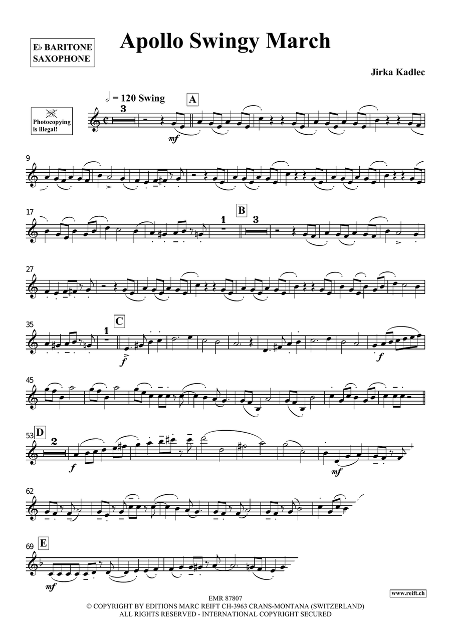 Apollo Swingy March Apollo Swingy March Baritone Saxophone scores gallery preview page 3