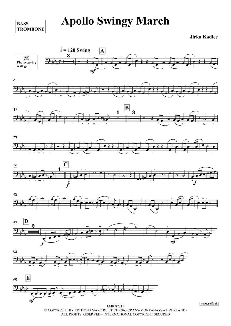 Apollo Swingy March Apollo Swingy March Bass Trombone scores gallery preview page 3