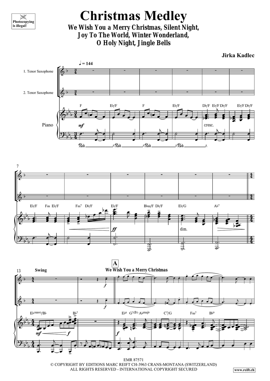 Christmas Medley Christmas Medley Tenor Saxophone scores gallery preview page 4