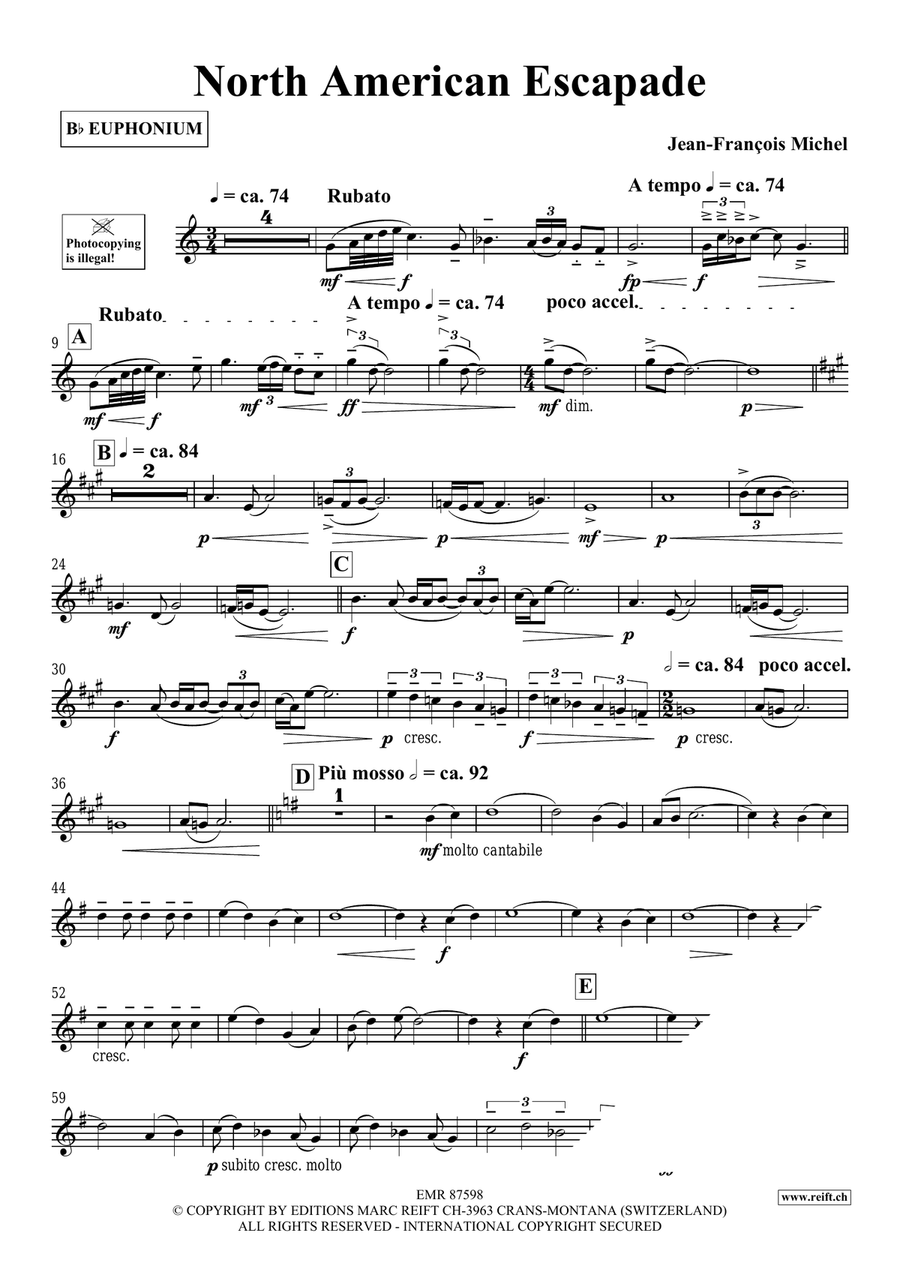 North American Escapade North American Escapade Euphonium scores gallery preview page 4