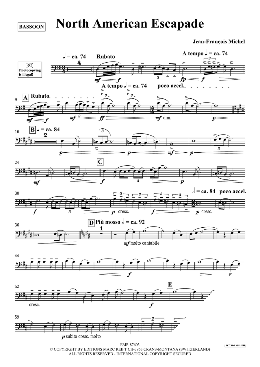 North American Escapade North American Escapade Bassoon Solo scores gallery preview page 4