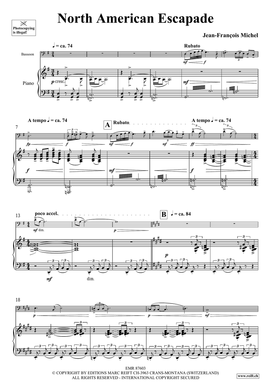 North American Escapade North American Escapade Bassoon Solo scores gallery preview page 5