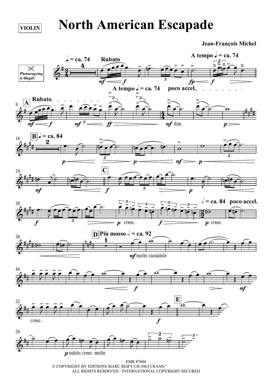 North American Escapade North American Escapade Violin Solo scores gallery preview page 4