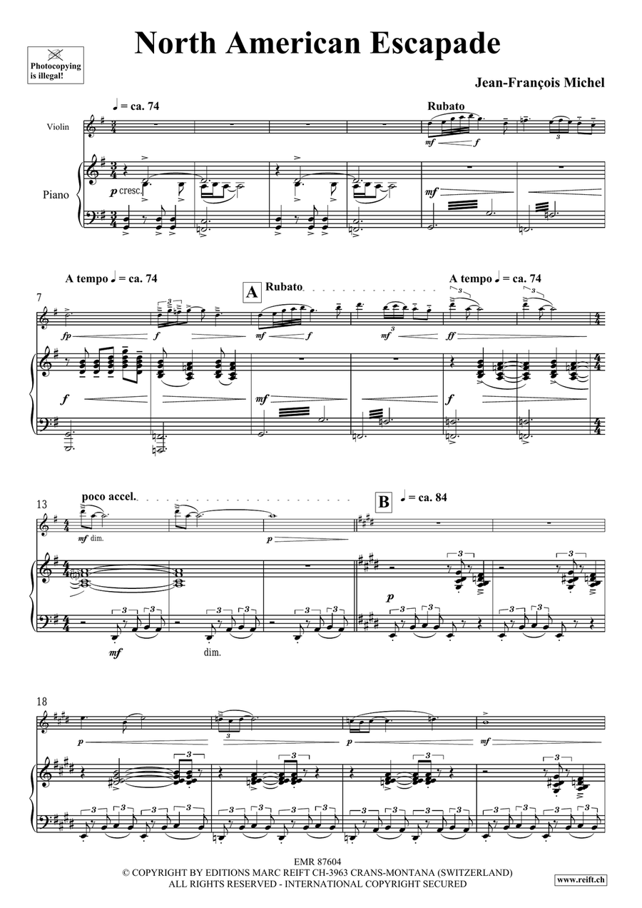 North American Escapade North American Escapade Violin Solo scores gallery preview page 5