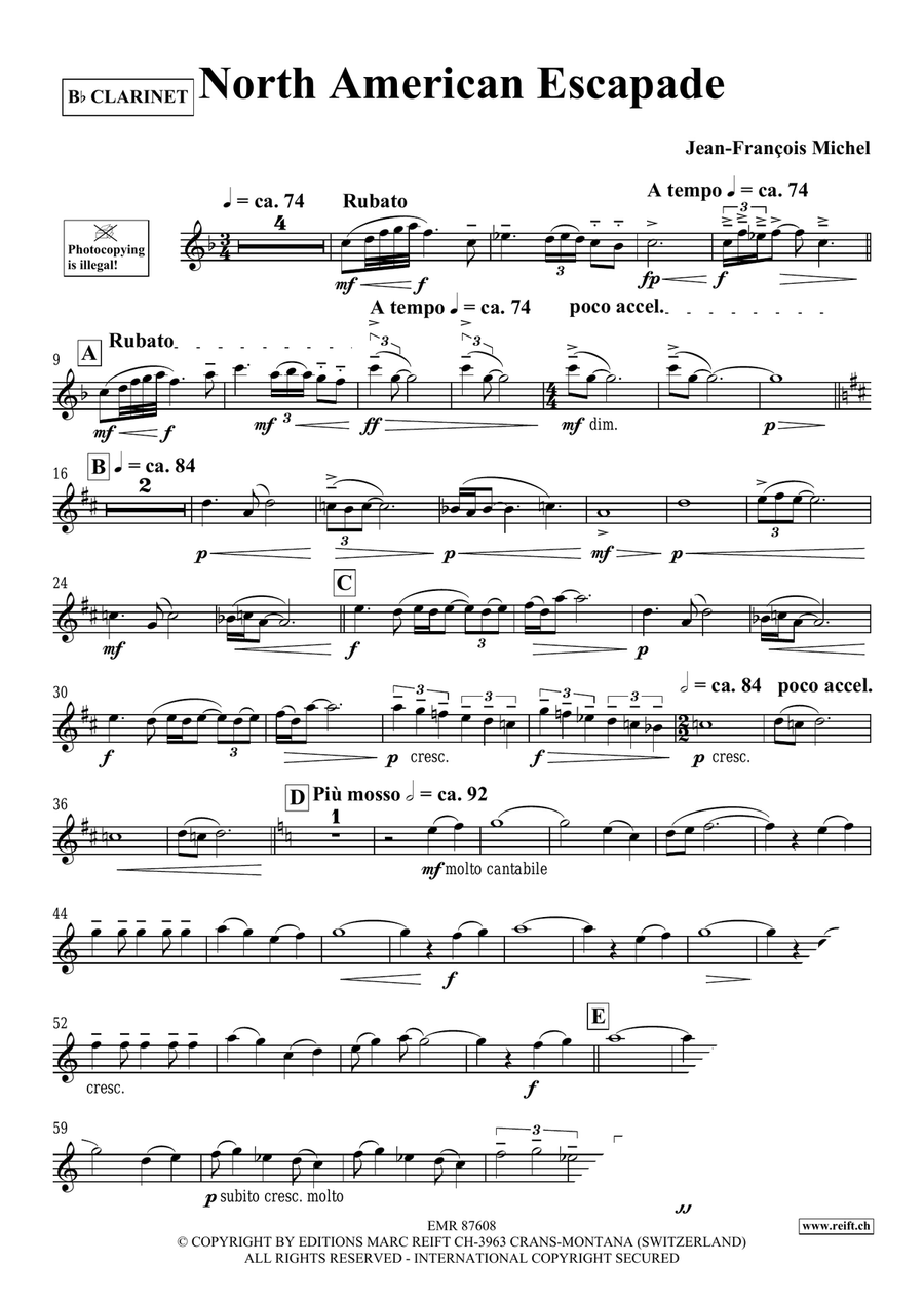 North American Escapade North American Escapade Clarinet Solo scores gallery preview page 4