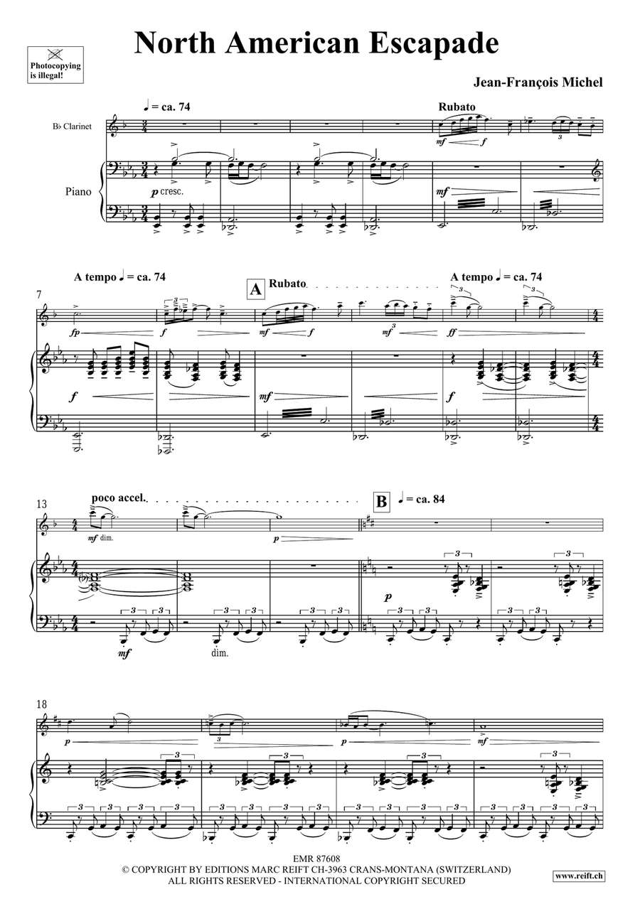 North American Escapade North American Escapade Clarinet Solo scores gallery preview page 5