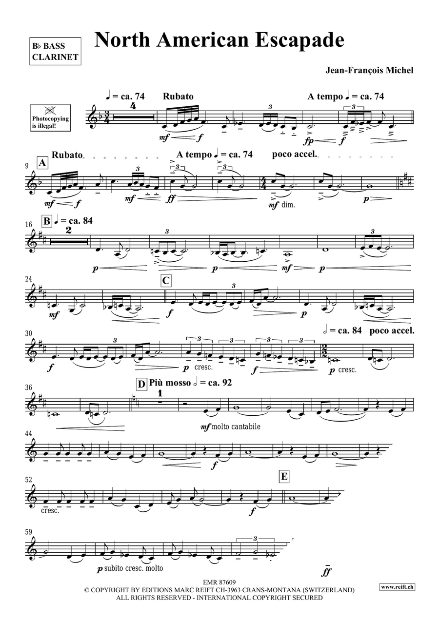 North American Escapade North American Escapade Bass Clarinet scores gallery preview page 4