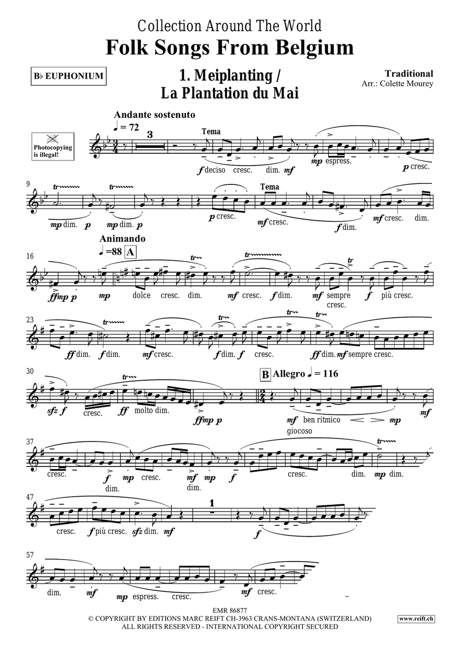 Folk Songs From Belgium Folk Songs From Belgium Euphonium scores gallery preview page 3