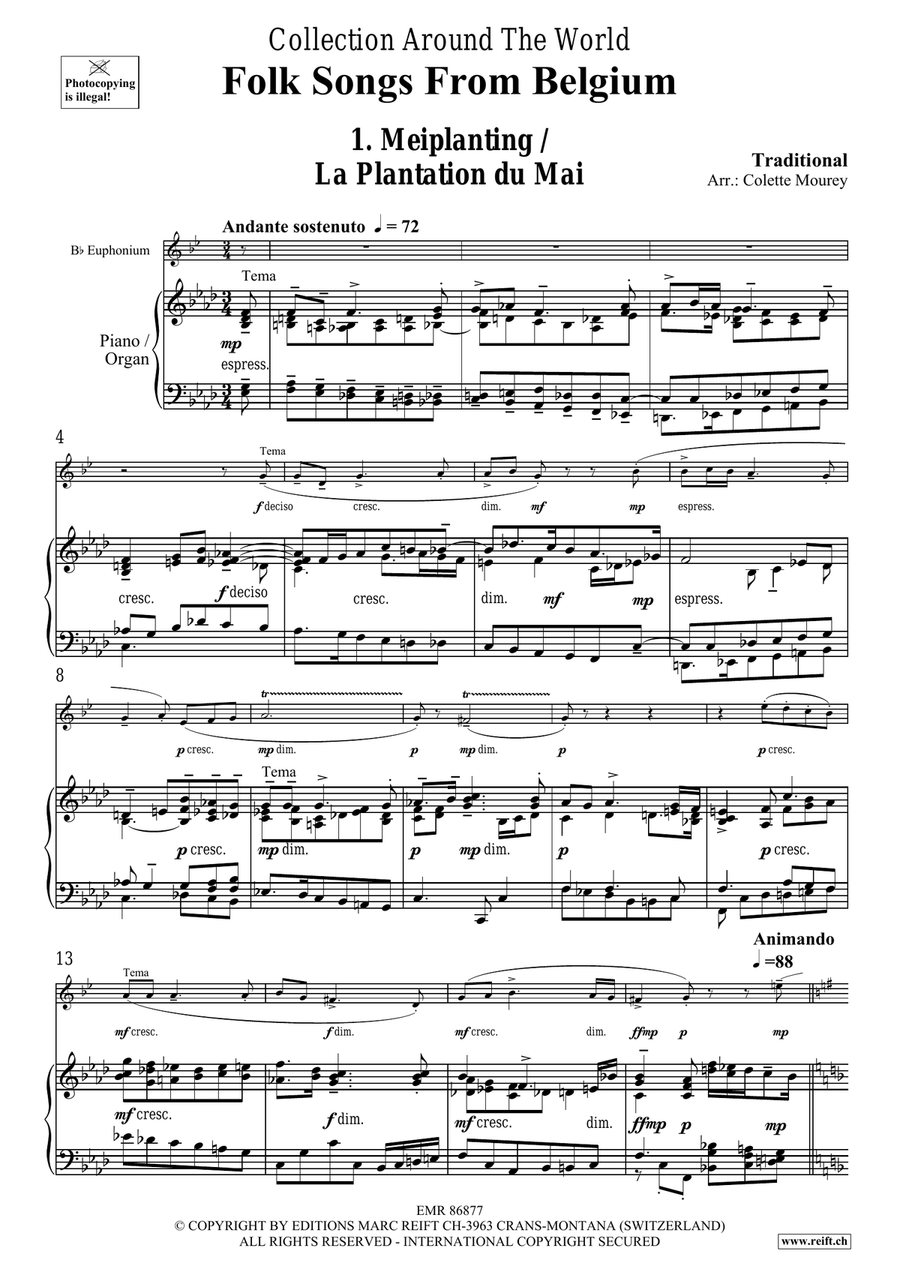 Folk Songs From Belgium Folk Songs From Belgium Euphonium scores gallery preview page 4