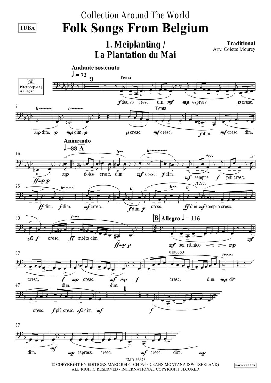 Folk Songs From Belgium Folk Songs From Belgium Tuba scores gallery preview page 3