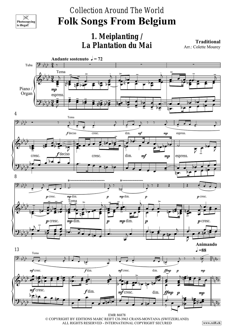 Folk Songs From Belgium Folk Songs From Belgium Tuba scores gallery preview page 4