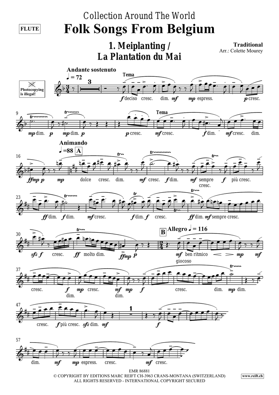 Folk Songs From Belgium Folk Songs From Belgium Flute Solo scores gallery preview page 3