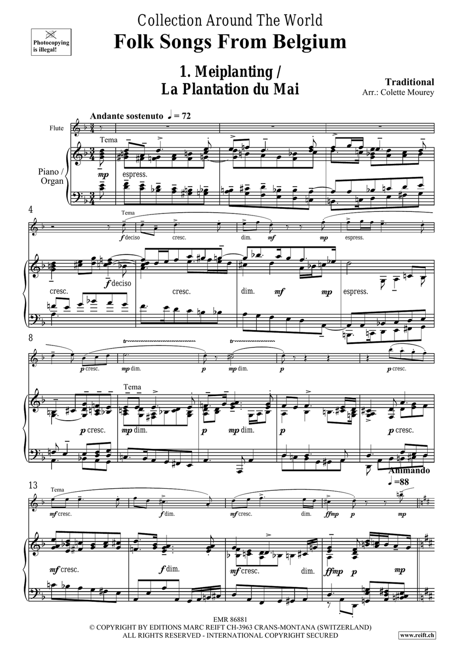 Folk Songs From Belgium Folk Songs From Belgium Flute Solo scores gallery preview page 4