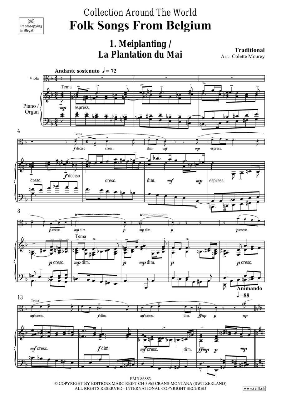 Folk Songs From Belgium Folk Songs From Belgium Viola scores gallery preview page 4