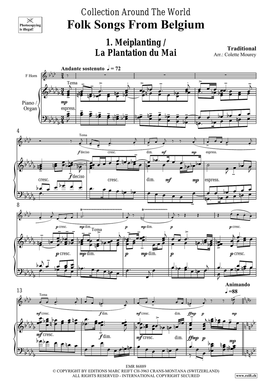 Folk Songs From Belgium Folk Songs From Belgium Horn scores gallery preview page 4