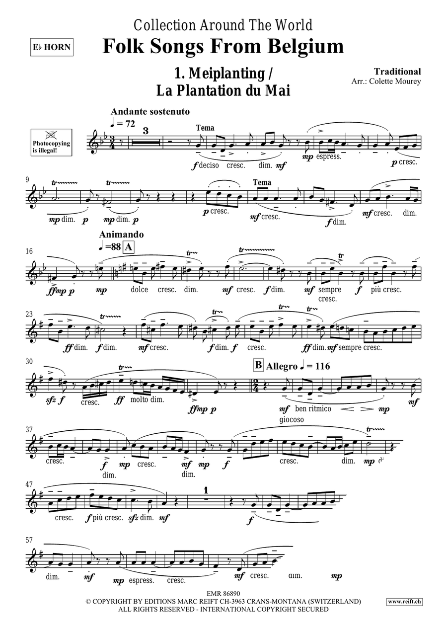 Folk Songs From Belgium Folk Songs From Belgium Horn scores gallery preview page 3