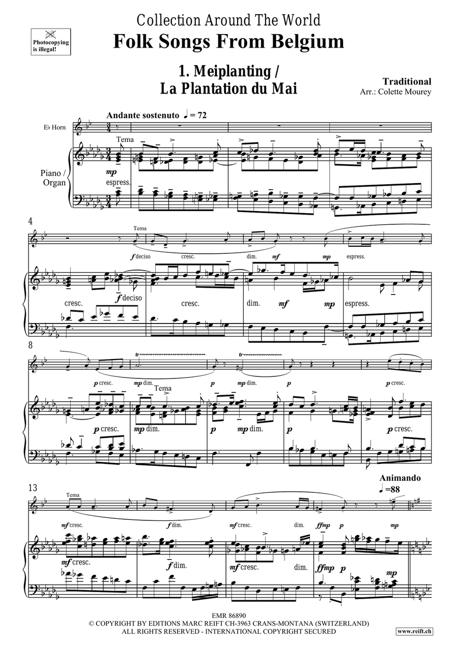 Folk Songs From Belgium Folk Songs From Belgium Horn scores gallery preview page 4