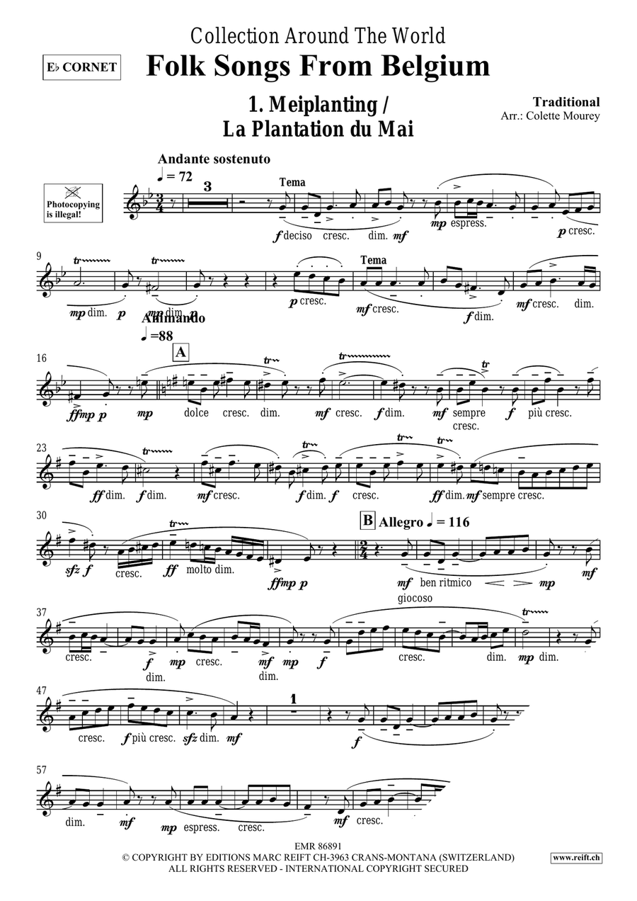 Folk Songs From Belgium Folk Songs From Belgium Cornet scores gallery preview page 3