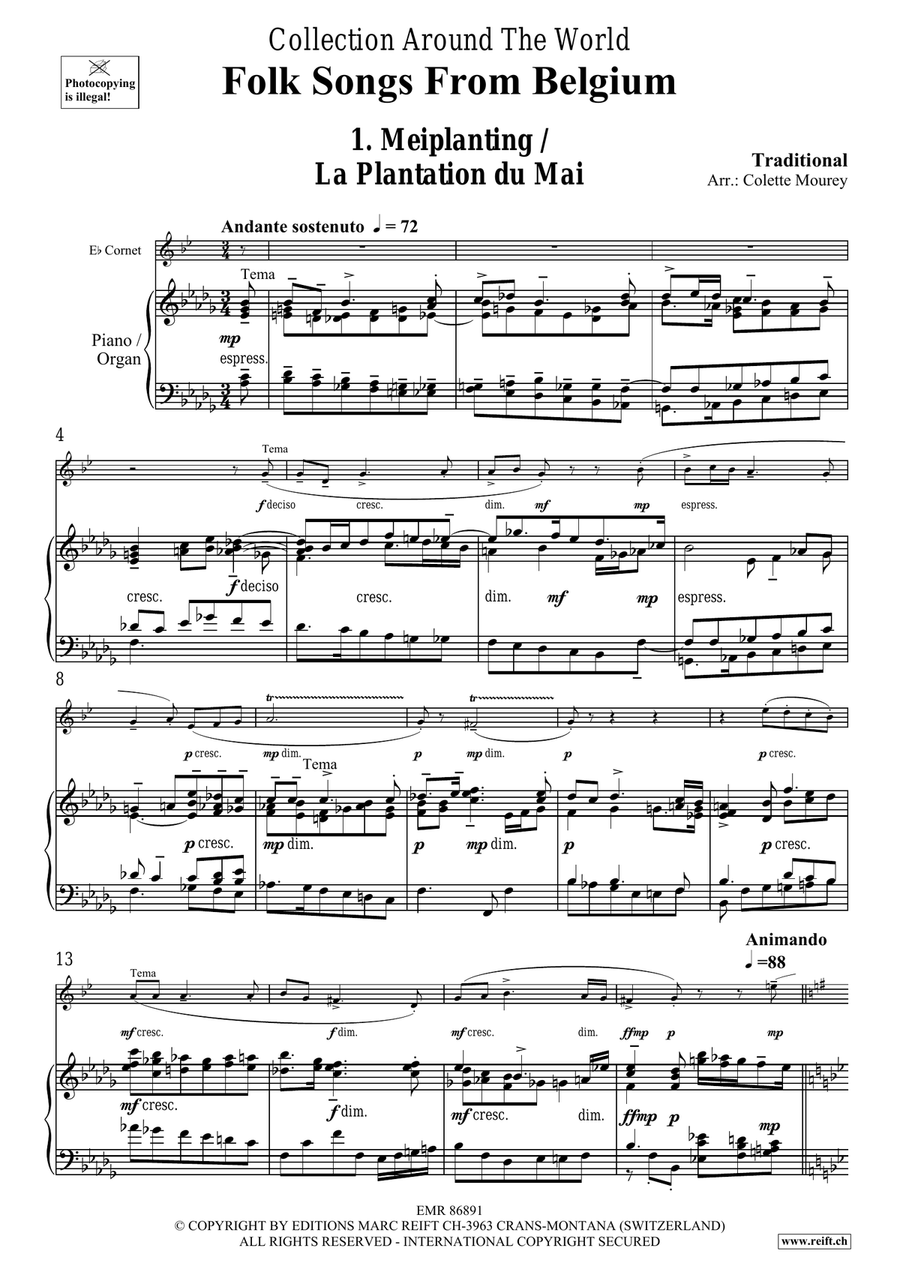 Folk Songs From Belgium Folk Songs From Belgium Cornet scores gallery preview page 4
