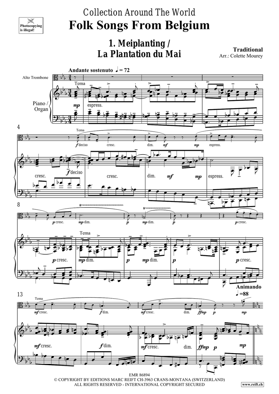 Folk Songs From Belgium Folk Songs From Belgium Organ scores gallery preview page 4