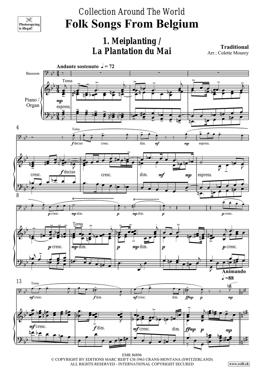 Folk Songs From Belgium Folk Songs From Belgium Bassoon Solo scores gallery preview page 4