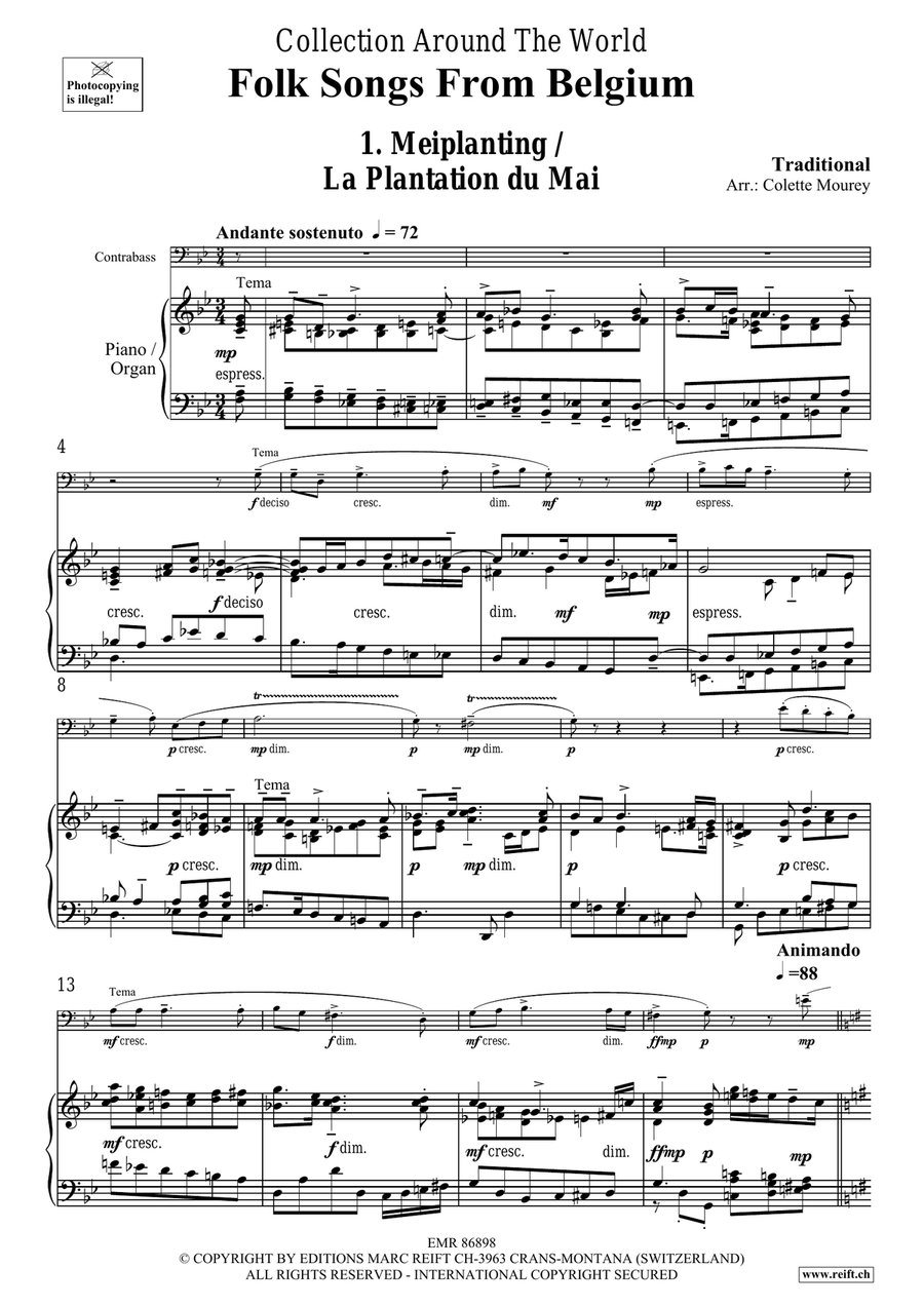 Folk Songs From Belgium Folk Songs From Belgium Double Bass scores gallery preview page 4