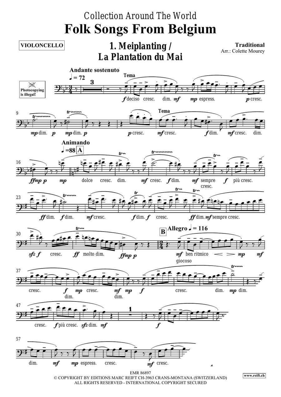 Folk Songs From Belgium Folk Songs From Belgium Organ scores gallery preview page 3