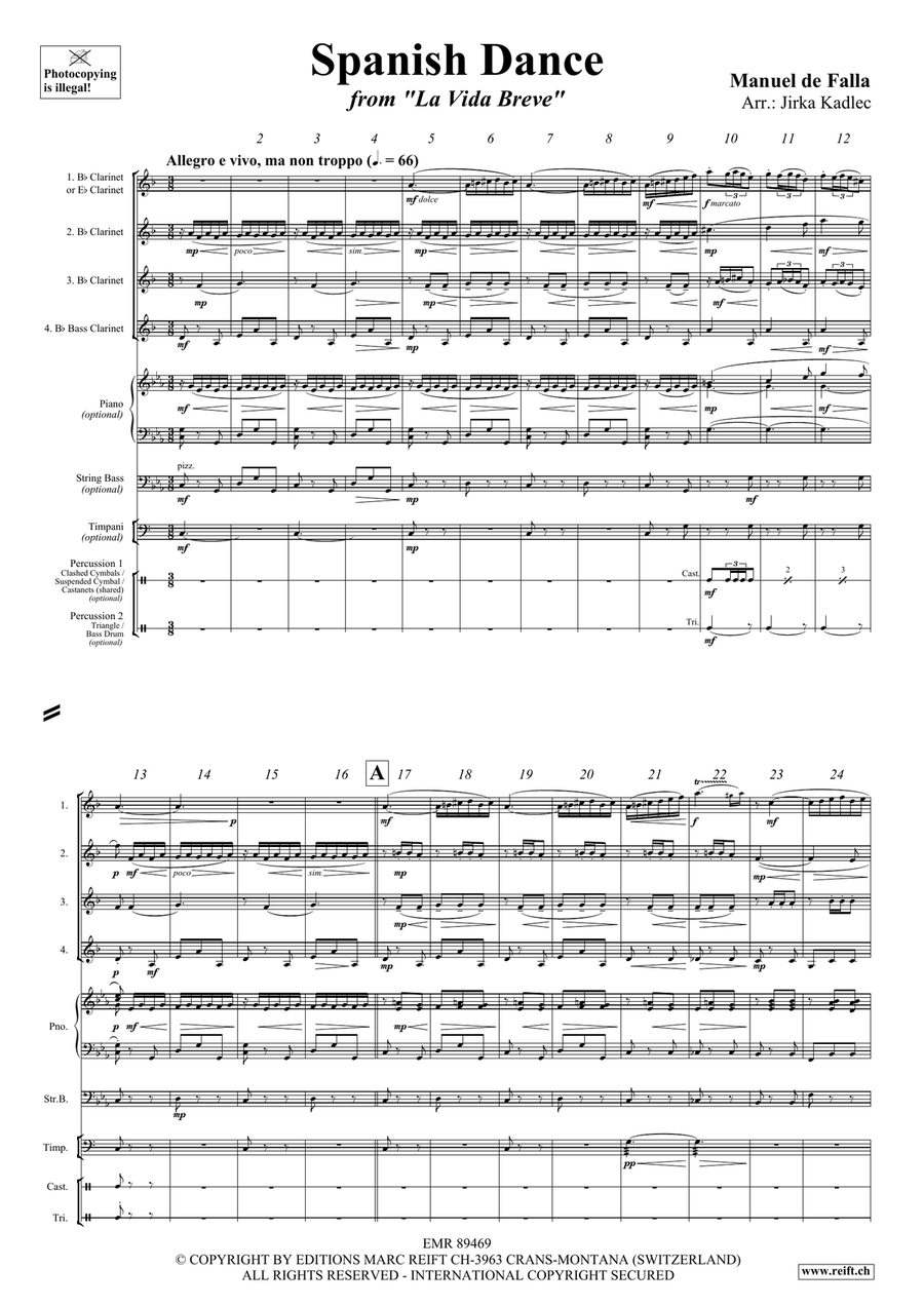 Spanish Dance Spanish Dance Clarinet Quartet scores gallery preview page 3