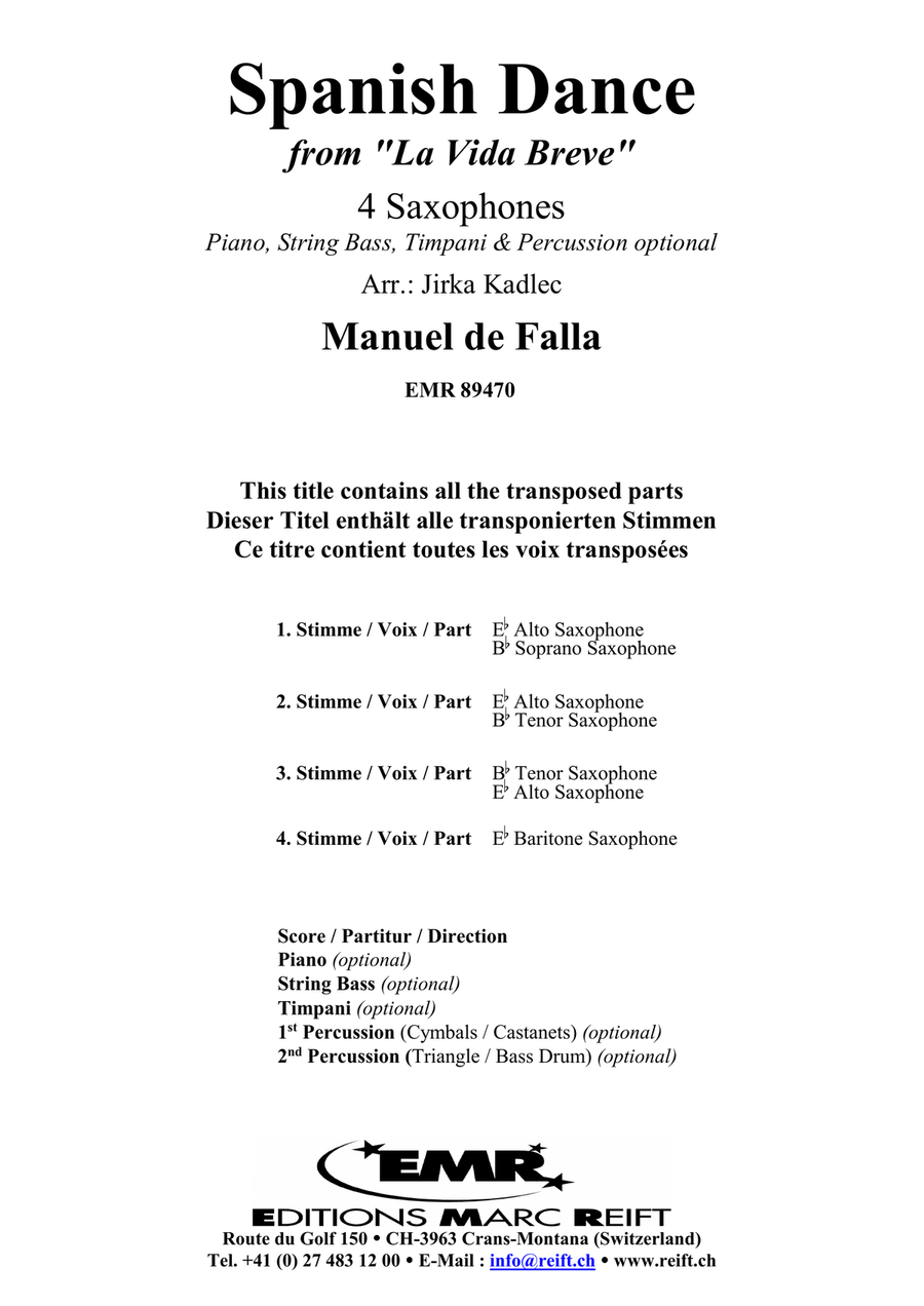 Spanish Dance Spanish Dance Saxophone Quartet scores gallery preview page 2