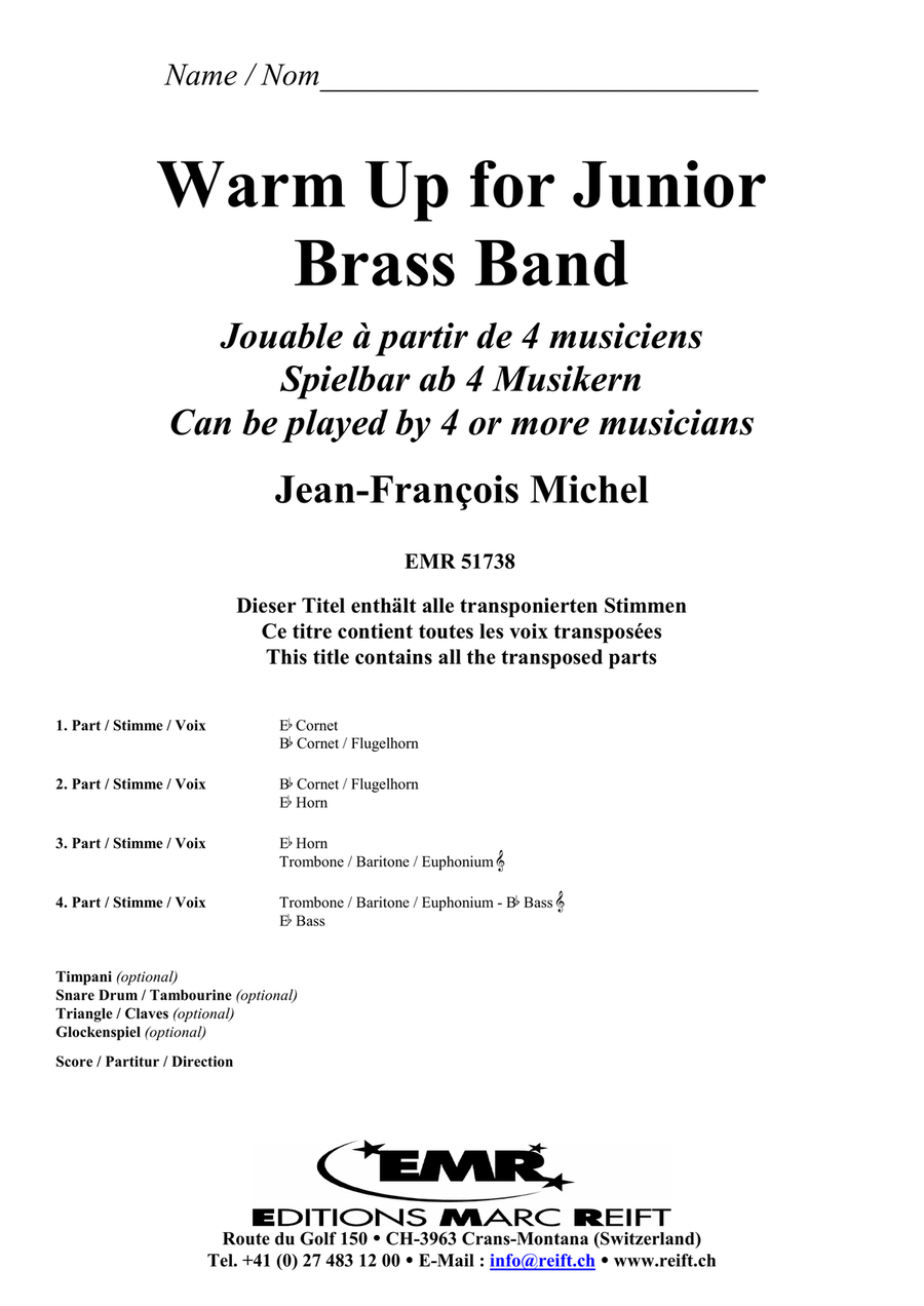 Warm Up for Junior Brass Band Brass Band scores gallery preview page 2