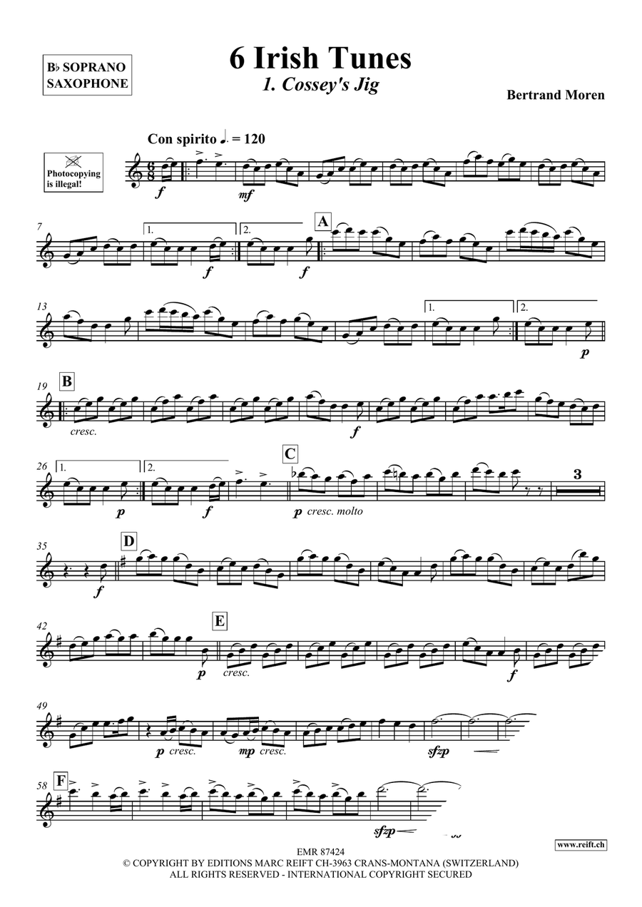 6 Irish Tunes 6 Irish Tunes Soprano Saxophone scores gallery preview page 4